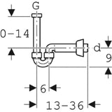 GEBERIT GE Roehrensiphon f. Waschtisch und Bidet in PP d 32, weiss 151113   – 151.113.11.1