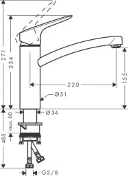 HANSGROHE HG Logis Spültischmischer Schwenkauslauf chrom   – 71832000