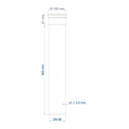 POLOPLAST PO Steckmuffenrohr POLO-KAL NG DN 90/500   – 02072