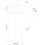 POLOPLAST PO Abzweig POLO-KAL XS DN 125/125/45Grad  – 102239