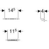 GEBERIT GE Verlaengerungsset Betaetigungsplatten von vorne 9 bis 18cm   – 240.058.00.1