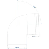 POLOPLAST PO Bogen POLO-KAL XS DN 125/87Grad  – 102154