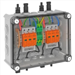 OBO Generatoranschlusskasten 2x1 PV-String a uf 2 WR-MPP+MC4 900V DC lichtgrau RAL 70  – 5088565