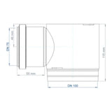 POLOPLAST PO Deckendose POLO-KWL DN 100/1x75   – 01711