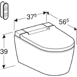 GEBERIT GE AquaClean Sela, Wand-WC glanzchrom, Komplettanlage   – 146.220.21.1