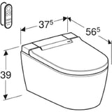 GEBERIT GE AquaClean Sela, Wand-WC glanzchrom, Komplettanlage   – 146.220.21.1