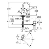 GROHE Grohe EH-Waschtischbatterie Concetto 32629 L-Size Bogenauslauf chrom   – 32 629 002