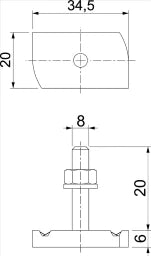 OBO Hammerkopfschraube ohne Feder Stahl Zink lamelle  – 1148350