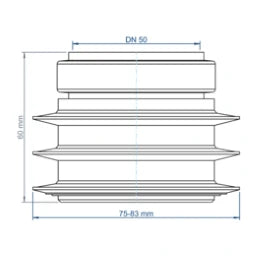 POLOPLAST PO Übergang von Spitzende auf Muffe anderer Werkst.POLO-KAL DN 50/75-83mm   – 02860