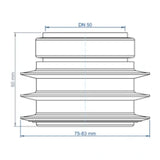 POLOPLAST PO Übergang von Spitzende auf Muffe anderer Werkst.POLO-KAL DN 50/75-83mm   – 02860