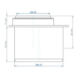 POLOPLAST PO Übergangsrohr kurz POLO-KAL DN 75/50   – 02875