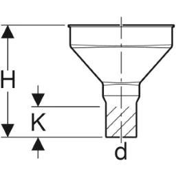 GEBERIT GE Trichter oval d50mm, schwarz mit Ventilsieb   – 352.379.16.1