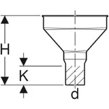 GEBERIT GE Trichter oval d50mm, schwarz mit Ventilsieb   – 352.379.16.1