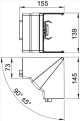 OBO Inneneck variabel 70x130mm Polycarbonat/ Acrylnitril-Butadien-Styrol reinweiß RAL  – 6274440