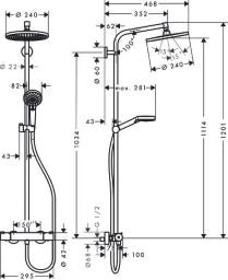 HANSGROHE HG Crometta S 240 EcoSmart Showerpipe chrom  – 27268000