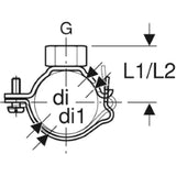 GEBERIT GE Fixpunktschelle G3/4 x d160mm verzinkt mit Muffe 369842   – 369.842.00.1