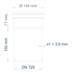 POLOPLAST PO Steckmuffenrohr POLO-KAL NG DN 125/150   – 02050