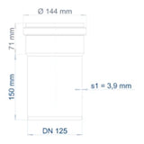 POLOPLAST PO Steckmuffenrohr POLO-KAL NG DN 125/150   – 02050