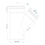 POLOPLAST PO Abzweig POLO-KAL NG DN 160/125/45Grad   – 02240