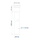 POLOPLAST PO Steckmuffenrohr POLO-KAL NG DN 32/1000   – 02003