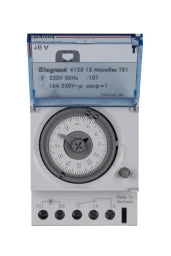 LEGRAND MicroRex T31F, analoge Tageszeitschaltuh r ohne Gangreserve, 230V 50Hz,1Kanal,3TE   – 412812