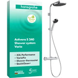 HANSGROHE HG Activera S Showerpipe 240 1jet EcoSmart mit Ecostat Fine chrom  – 28078000