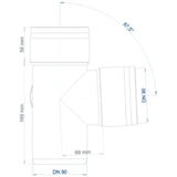 POLOPLAST PO Eckdoppelabzweig POLO-KAL 3S DN 90/90/90/87Grad  – 102675