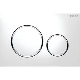 GEBERIT GE Betaetigungsplatte Sigma20 2-Mengen weiss-glanzchrom-weiss, round  – 115.882.KJ.1