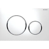 GEBERIT GE Betaetigungsplatte Sigma20 2-Mengen weiss-glanzchrom-weiss, round  – 115.882.KJ.1