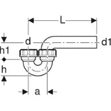 GEBERIT GE Siphon fuer Ausgussbecken d50/50mm, Einlauf senkr., Auslauf waagr.   – 152.039.16.1