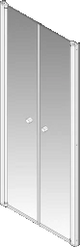 PALME Palme Top Drive R Pendeltür 2-tlg Nische 970x2000mm ESG klar Alusilber  – TOTP210/H1/20