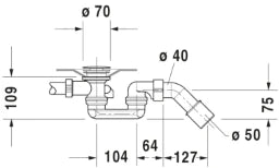 DURAVIT Duravit D-Code Ab- und Überlaufgarnitur für seitlichen Ablauf, chrom   – 790225000001000