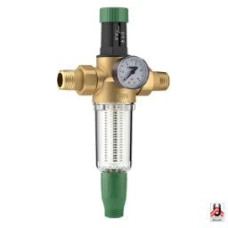 HERZ Herz rückspülbarer Trinkwasserfilter DN25 1` AG mit Druckreduzierer   – 2301103