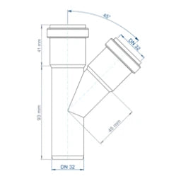 POLOPLAST PO Abzweig POLO-KAL NG DN 32/32/45Grad   – 02200