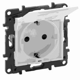LEGRAND Niloe Step Schutzkontakt Steckdose Kinde rschutz Klappdeckel. Farbe: Ultraweiß   – 864163