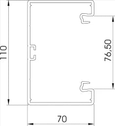 OBO Geräteeinbaukanal mit Bodenlochung 70x11 0x2000 Polyvinylchlorid reinweiß RAL 901  – 6274300