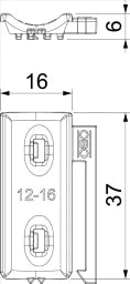 OBO Universal-Gegenwanne kombinierbar zur Do ppelwanne 12-16mm Polypropylen lichtgrau  – 1198016