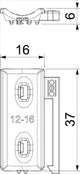 OBO Universal-Gegenwanne kombinierbar zur Do ppelwanne 12-16mm Polypropylen lichtgrau  – 1198016