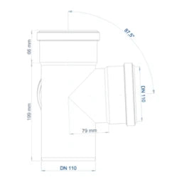 POLOPLAST PO Eckdoppelabzweig POLO-KAL NG DN 110/110/110/87Grad   – 02275
