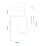 POLOPLAST PO Eckdoppelabzweig POLO-KAL NG DN 110/110/110/87Grad   – 02275