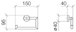 DORNBRACHT Dornbracht Meta02 Papierrollenhalter ohne Deckel, chrom   – 83 500 979-00