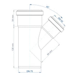 POLOPLAST PO Abzweig POLO-KAL NG DN 75/50/45Grad   – 02218