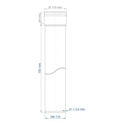 POLOPLAST PO Steckmuffenrohr POLO-KAL XS DN 110/750  – 102049
