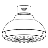 GROHE Grohe Kopfbrause Tempesta 100 27606 4 Strahlarten 9,5 l/min chrom   – 27 606 001