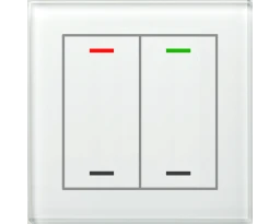 MDT KNX Glastaster II Light 2fach RGBW, Glas weiß, Neutral   – BE-GTL20W.01