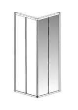 PALME Palme Drive 1.0 Eckeinstieghälfte 2-tlg. rechts 100x200cm Glas H1, silber  – DXE210B/H1/20