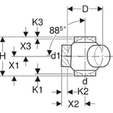 GEBERIT GE PE Doppel-Kugelabzweiger 88,5/135 Gr. d 110/110mm 367385   – 367.385.16.1