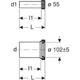 GEBERIT GE Anschlussgarnitur Wand-WC d110mm, L30cm   – 152.439.46.1