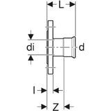 GEBERIT GE Mapress C-Stahl Flansch PN6 Pressmuffe d42mm verzinkt  – 23747