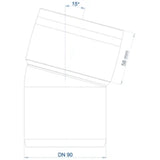 POLOPLAST PO Bogen POLO-KAL 3S DN 90/15Grad  – 102526